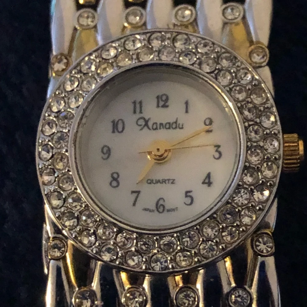 Vintage ladies Xanadu dual tone basket weave watch